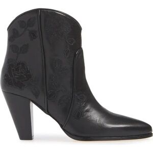 Kate Spade 7 Dalton Boots Floral Embroidered Black Bootie Western EUC Gorgeous!